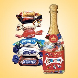 173 - Dárková láhev - MINIS-Snickers,Mars,Twix, Bounty,Milky way 296g